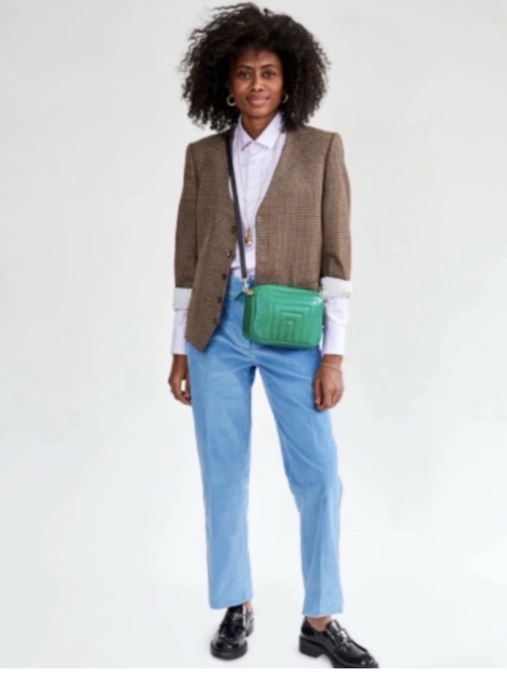 Clare V Emerald Quilted Leather Crossbody midi sac Bag